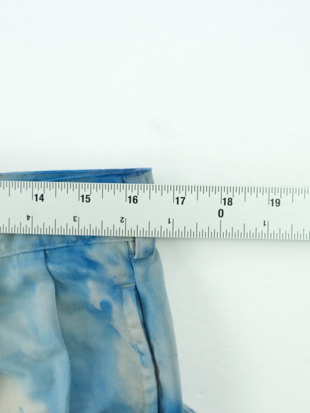 Vintage Lands End Chino Pants Mens 32x32 Blue Relaxed Fit Chino Custom Tie Dye - Picture 4 of 7